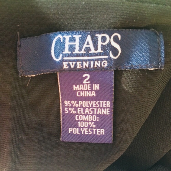 NWT Chaps long gown dress black with sequins sze 2 - Picture 6 of 7